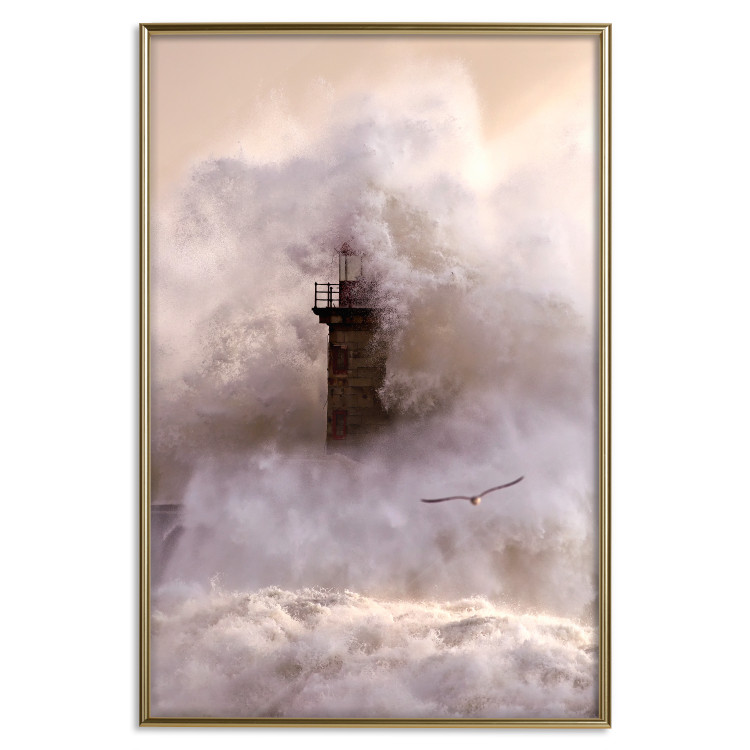 Poster Storm and Bird - landscape of a lighthouse surrounded by turbulent water 115173 additionalImage 25