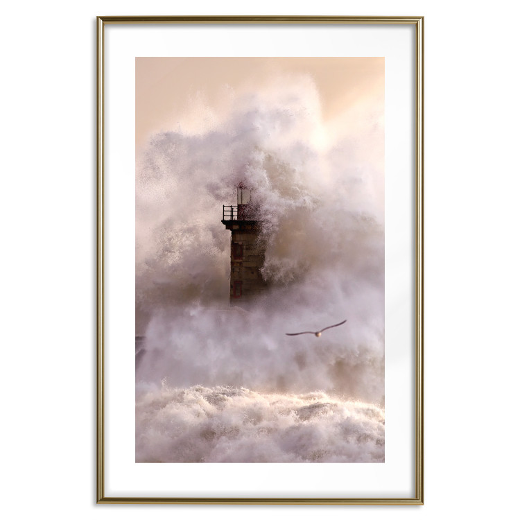 Poster Storm and Bird - landscape of a lighthouse surrounded by turbulent water 115173 additionalImage 20