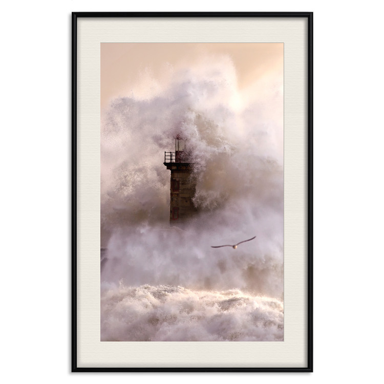 Poster Storm and Bird - landscape of a lighthouse surrounded by turbulent water 115173 additionalImage 23