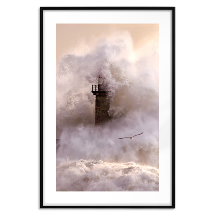 Poster Storm and Bird - landscape of a lighthouse surrounded by turbulent water 115173 additionalImage 26