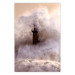 Poster Storm and Bird - landscape of a lighthouse surrounded by turbulent water 115173