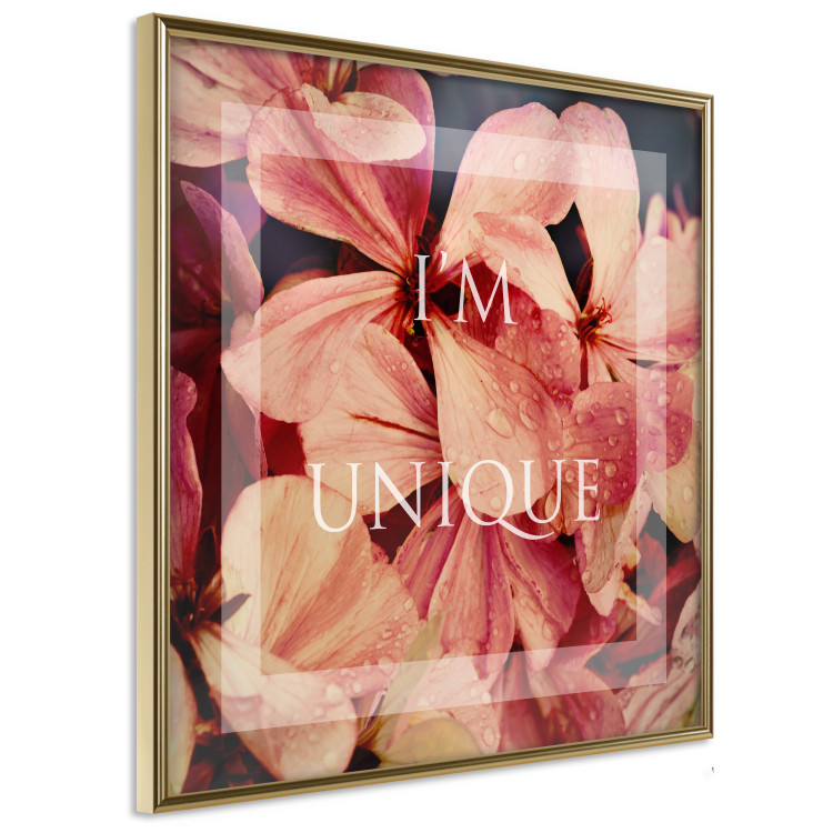 Poster I'm unique (square) - colorful flowers and decorative white text in a frame 116373 additionalImage 14