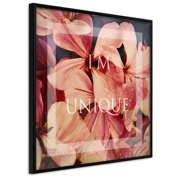 Poster I'm unique (square) - colorful flowers and decorative white text in a frame 116373 additionalImage 12