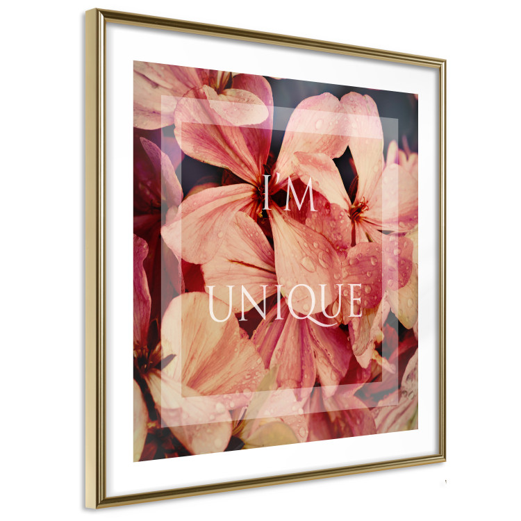 Poster I'm unique (square) - colorful flowers and decorative white text in a frame 116373 additionalImage 8