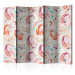 Room Divider Pastel Unicorns II - long-haired horse on a colorful background with flowers 117373