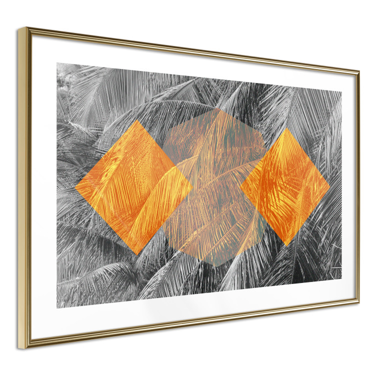 Poster Exotic Form - composition with geometric shapes on a background of palms 117773 additionalImage 5