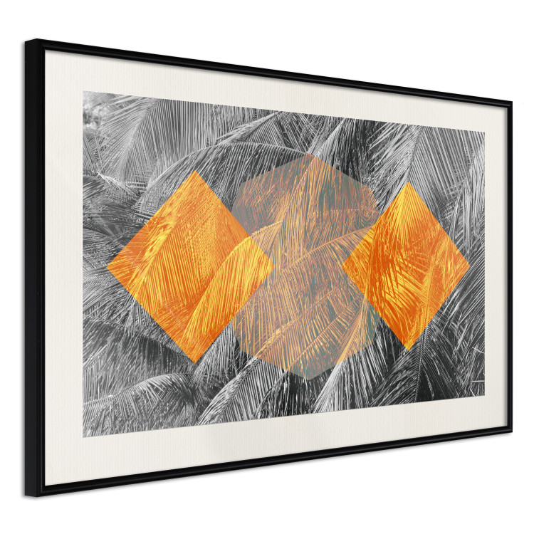 Poster Exotic Form - composition with geometric shapes on a background of palms 117773 additionalImage 13