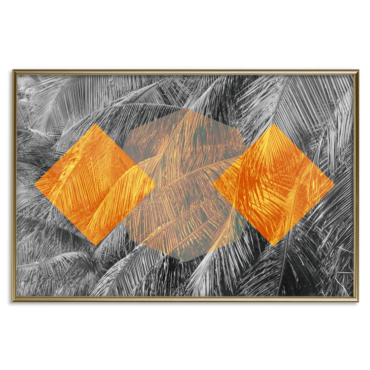 Poster Exotic Form - composition with geometric shapes on a background of palms 117773 additionalImage 20