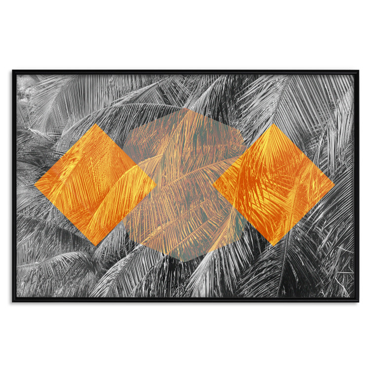 Poster Exotic Form - composition with geometric shapes on a background of palms 117773 additionalImage 18
