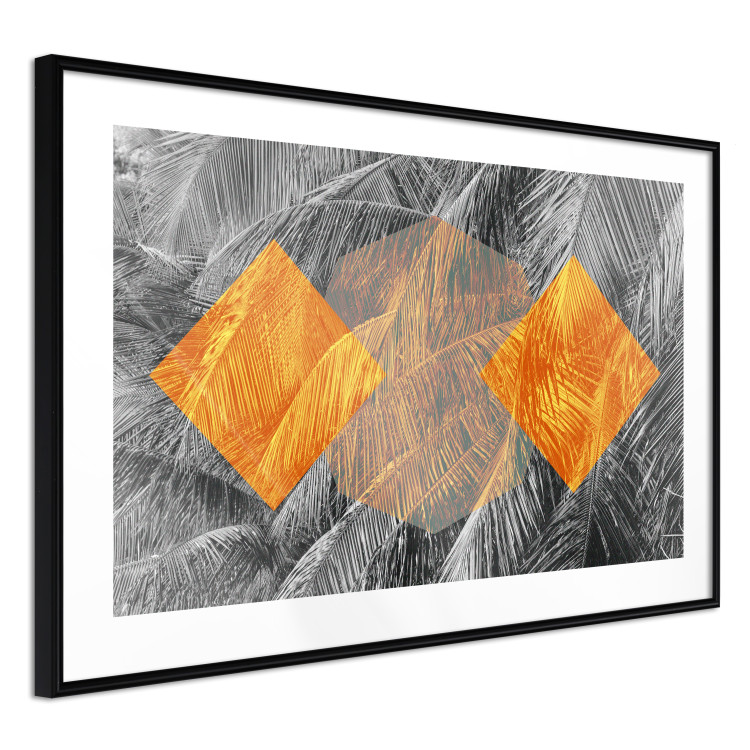 Poster Exotic Form - composition with geometric shapes on a background of palms 117773 additionalImage 3