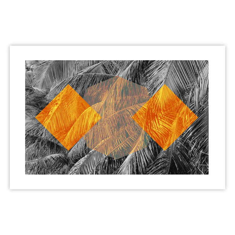 Poster Exotic Form - composition with geometric shapes on a background of palms 117773 additionalImage 25