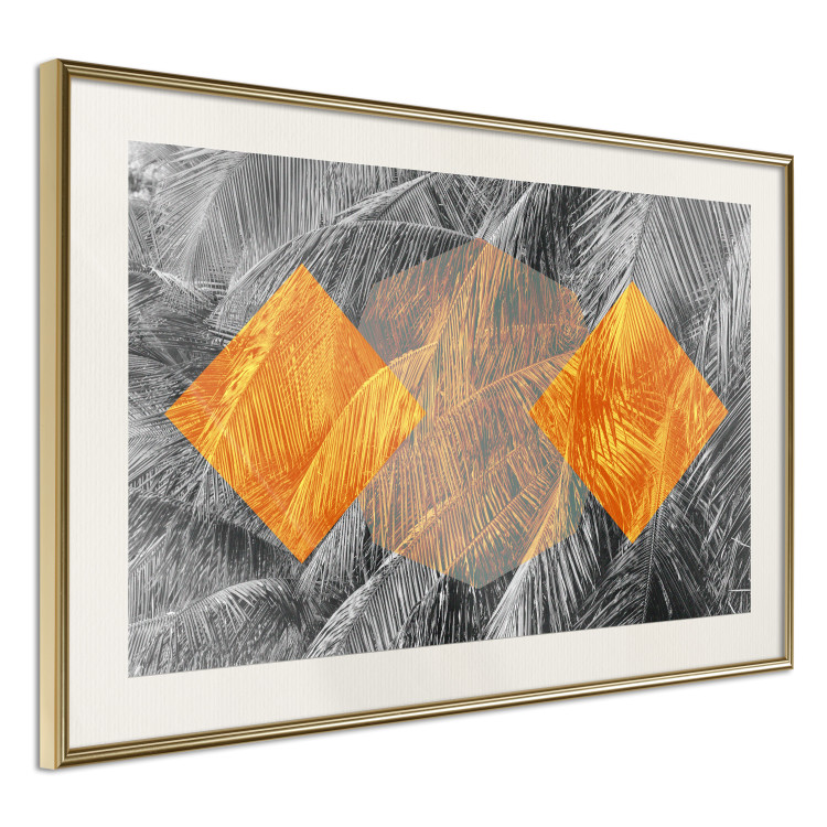 Poster Exotic Form - composition with geometric shapes on a background of palms 117773 additionalImage 14