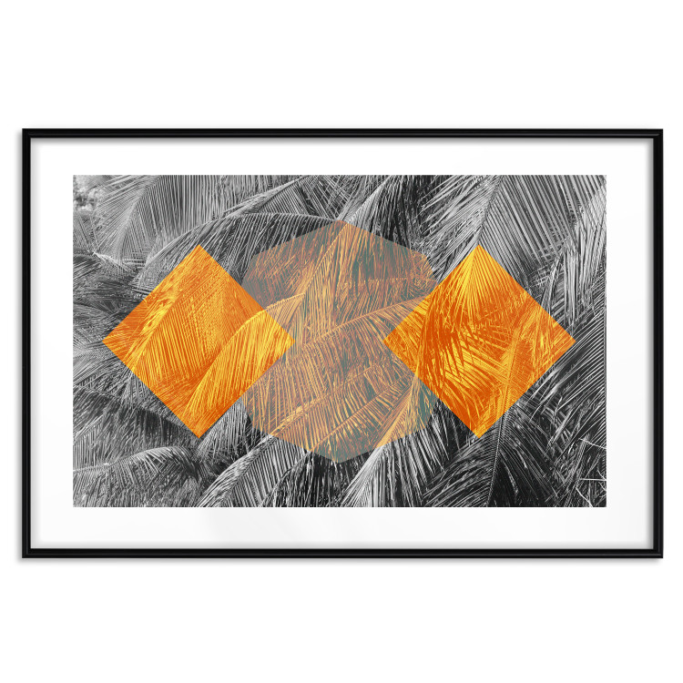 Poster Exotic Form - composition with geometric shapes on a background of palms 117773 additionalImage 15