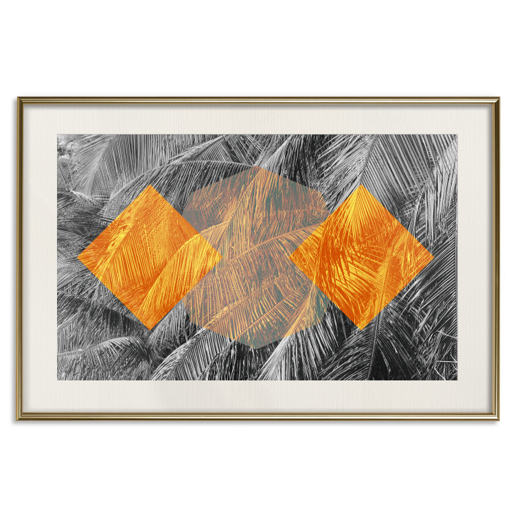 Poster Exotic Form - composition with geometric shapes on a background of palms 117773 additionalImage 19