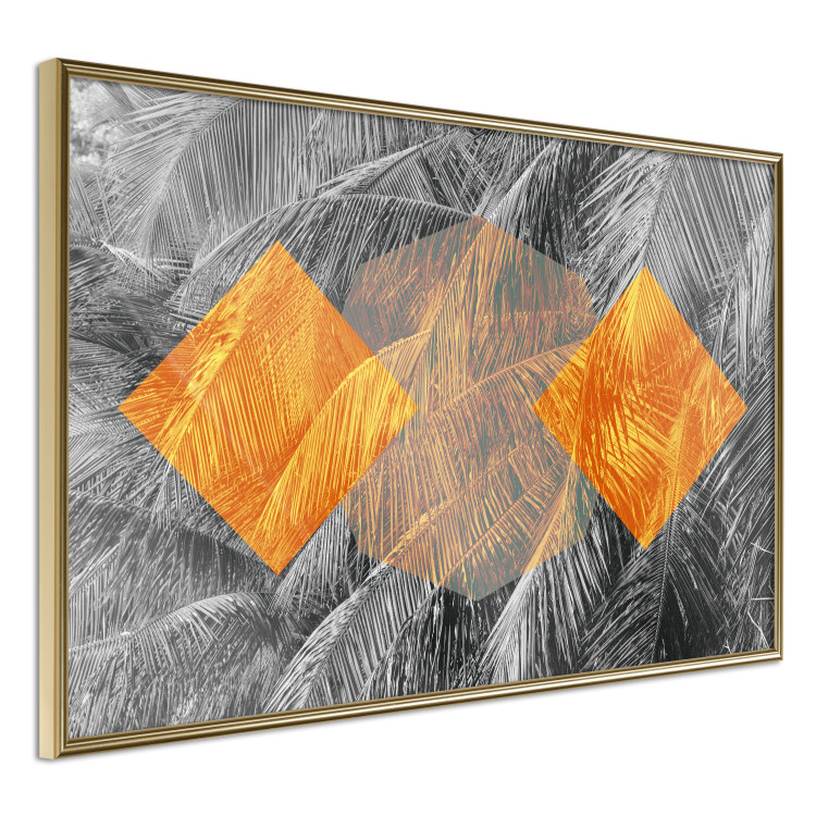 Poster Exotic Form - composition with geometric shapes on a background of palms 117773 additionalImage 2