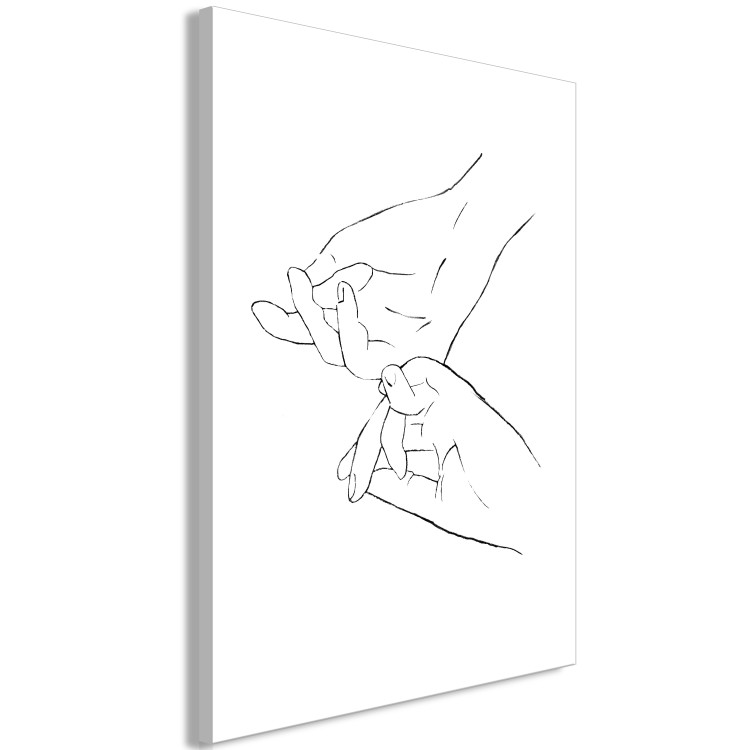 Canvas Art Print Treasure in Hands (1-part) - Touch in Black and White Tones 117873 additionalImage 2