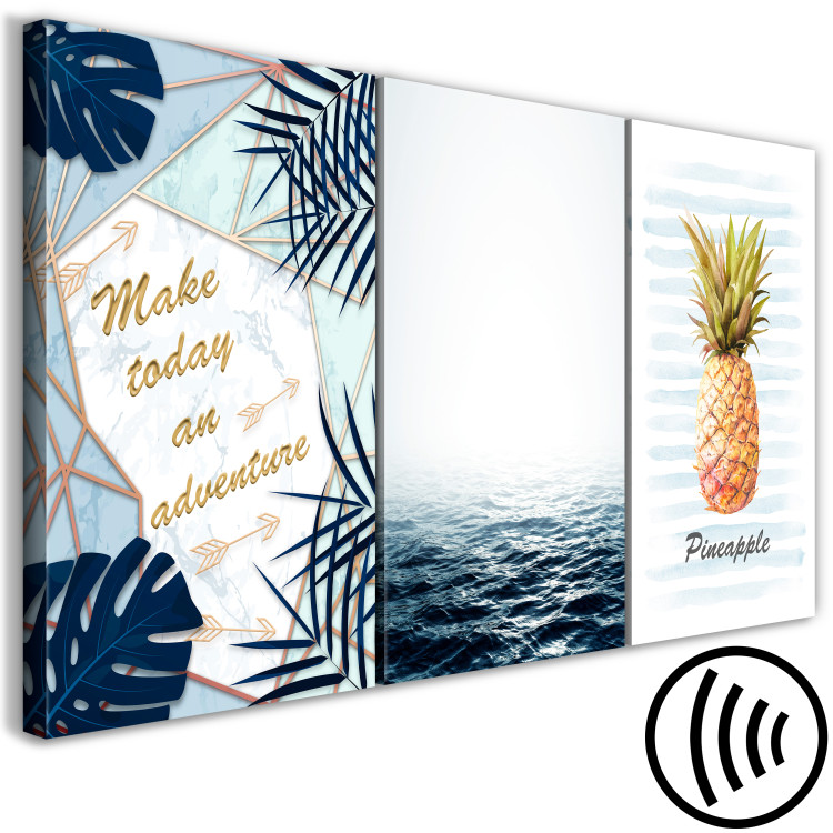 Canvas Art Print Mediterranean adventure - quote and pineapple inspired by sea nature 118473 additionalImage 6