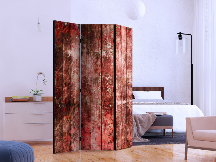 Room Separator Purple Wood - texture of red-stained wooden planks 122973 additionalImage 2