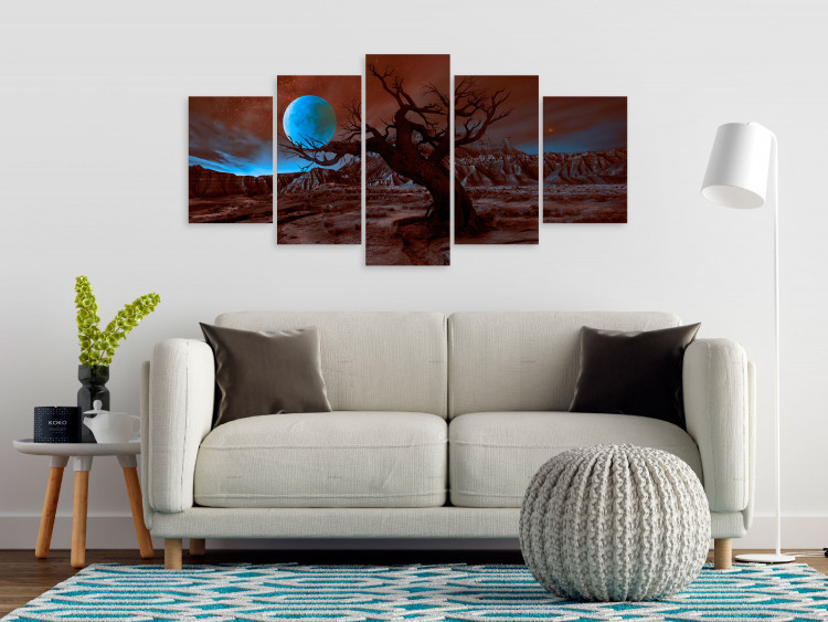 Canvas Print The blue full moon - a fantastic landscape in the night glow 123673 additionalImage 3