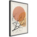 Poster Double Moon - abstract tree and moon on fabric texture 123773 additionalThumb 3