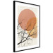 Poster Double Moon - abstract tree and moon on fabric texture 123773 additionalThumb 13