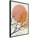 Poster Double Moon - abstract tree and moon on fabric texture 123773 additionalThumb 10
