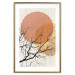 Poster Double Moon - abstract tree and moon on fabric texture 123773 additionalThumb 14
