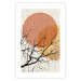 Poster Double Moon - abstract tree and moon on fabric texture 123773 additionalThumb 19