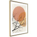 Poster Double Moon - abstract tree and moon on fabric texture 123773 additionalThumb 6
