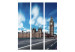 Room Divider Screen Sunny London (3-piece) - Big Ben against the backdrop of architecture and sky 124173 additionalThumb 3