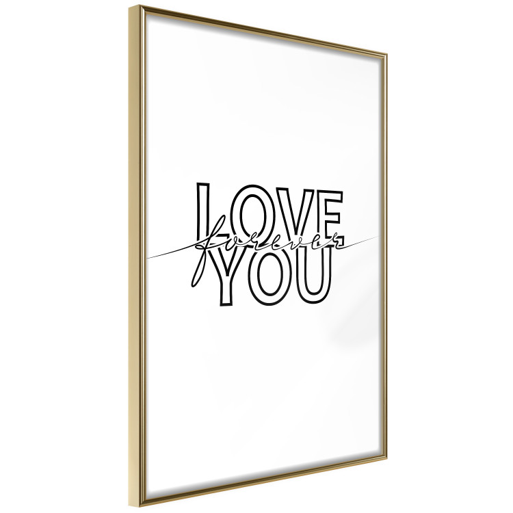 Wall Poster Love You Forever - English text "love" on a contrasting white background 125273 additionalImage 12