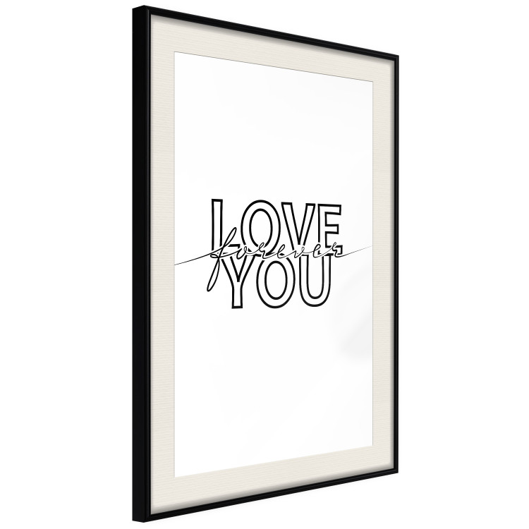 Wall Poster Love You Forever - English text "love" on a contrasting white background 125273 additionalImage 3