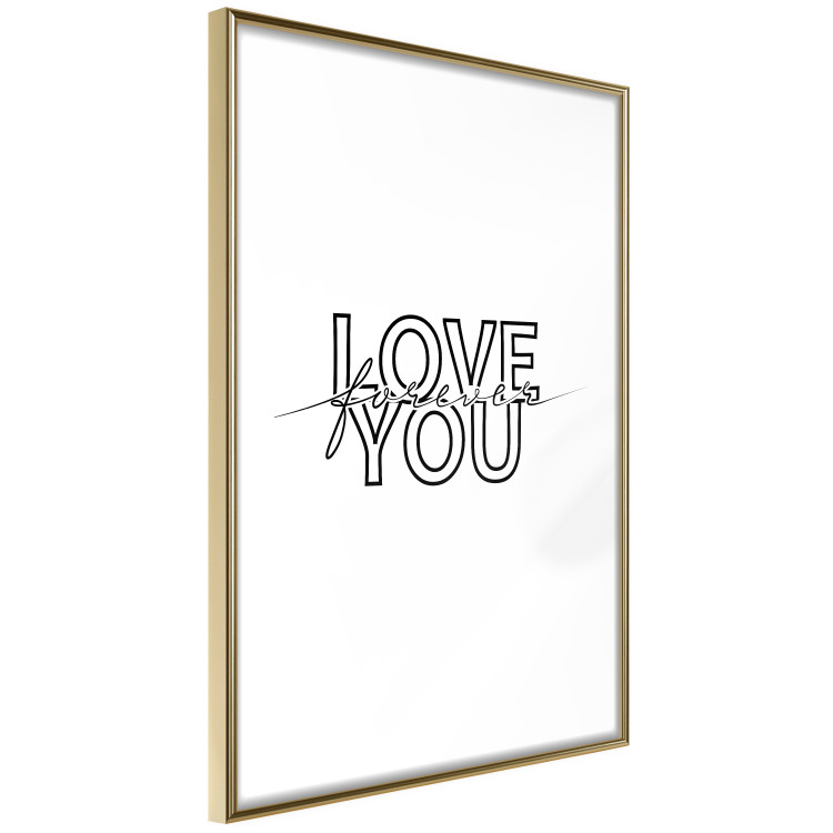 Wall Poster Love You Forever - English text "love" on a contrasting white background 125273 additionalImage 8