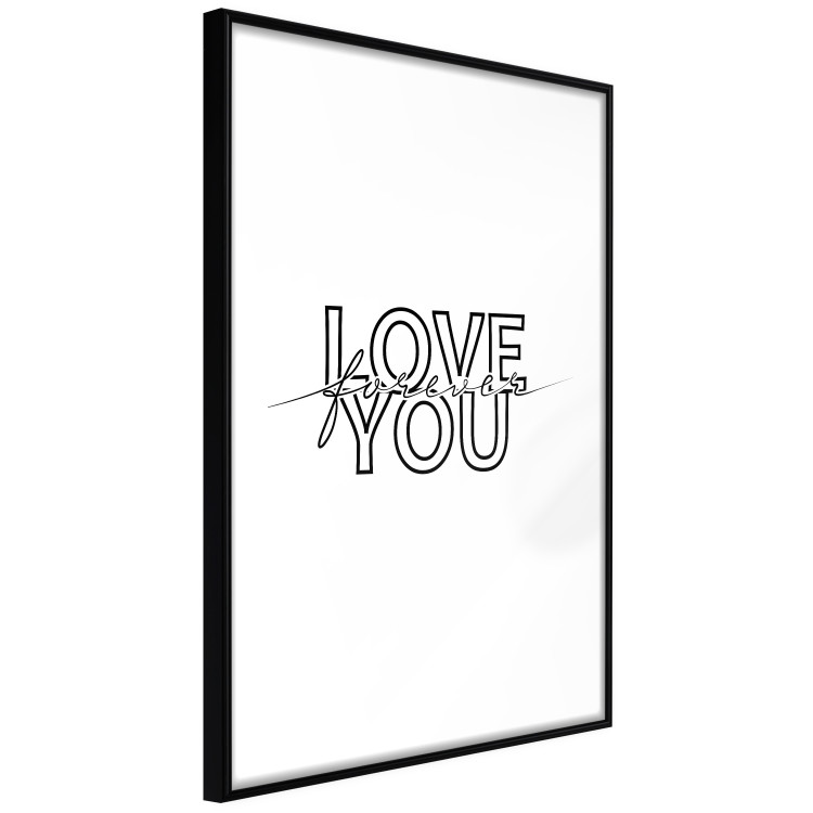 Wall Poster Love You Forever - English text "love" on a contrasting white background 125273 additionalImage 11