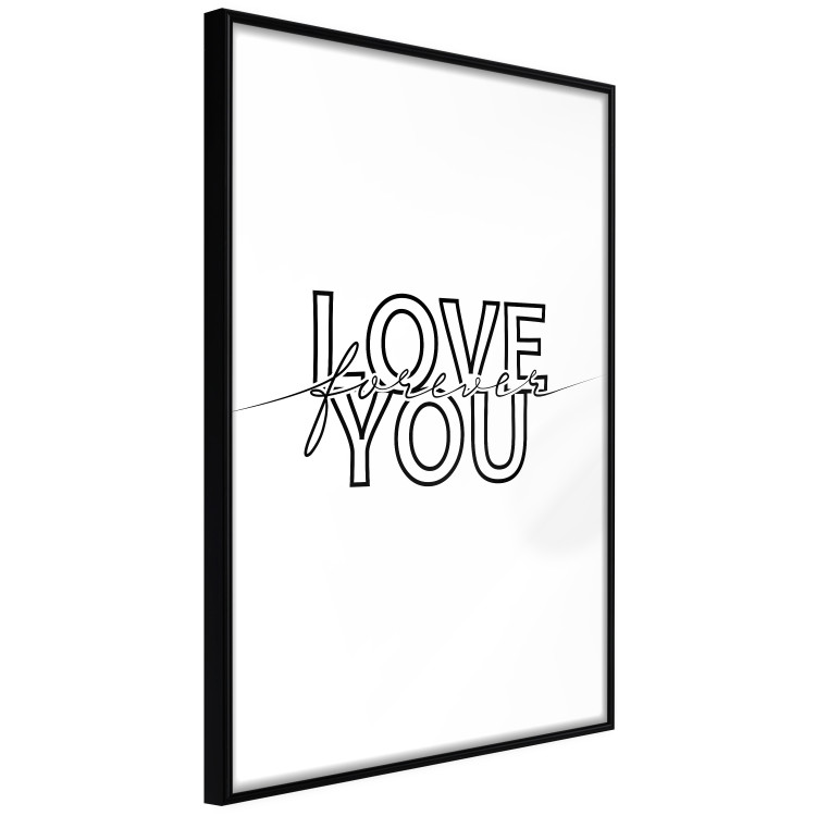 Wall Poster Love You Forever - English text "love" on a contrasting white background 125273 additionalImage 10