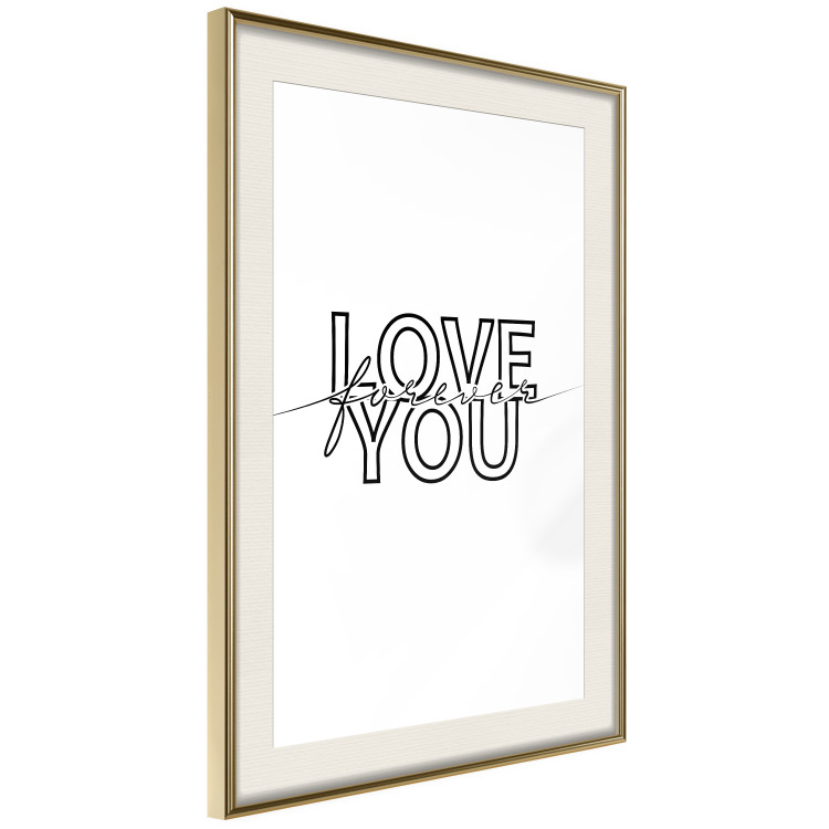 Wall Poster Love You Forever - English text "love" on a contrasting white background 125273 additionalImage 2