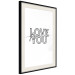 Wall Poster Love You Forever - English text "love" on a contrasting white background 125273 additionalThumb 3