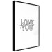 Wall Poster Love You Forever - English text "love" on a contrasting white background 125273 additionalThumb 11