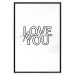 Wall Poster Love You Forever - English text "love" on a contrasting white background 125273 additionalThumb 24