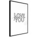 Wall Poster Love You Forever - English text "love" on a contrasting white background 125273 additionalThumb 12
