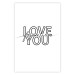Wall Poster Love You Forever - English text "love" on a contrasting white background 125273