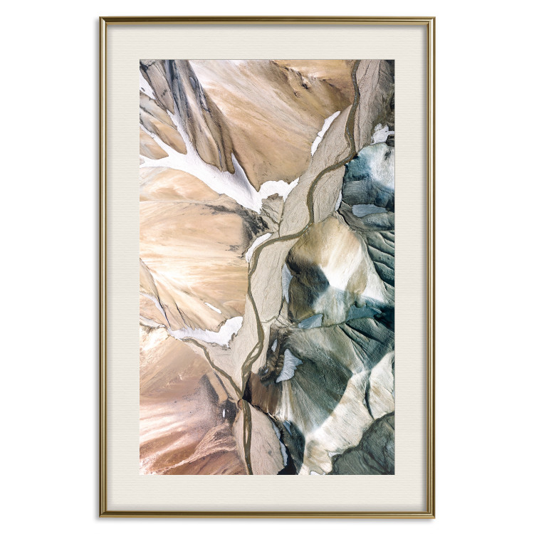 Poster Mountain Space - abstraction amidst rocky cliffs in warm hues 129473 additionalImage 20