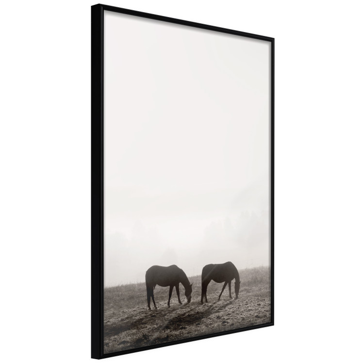 Wall Poster Morning Respite - landscape of horses in a field against bright sky 130273 additionalImage 11