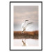 Poster Autumn Over the Lake - landscape of a white bird against a golden field 130373 additionalThumb 27