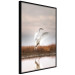 Poster Autumn Over the Lake - landscape of a white bird against a golden field 130373 additionalThumb 13