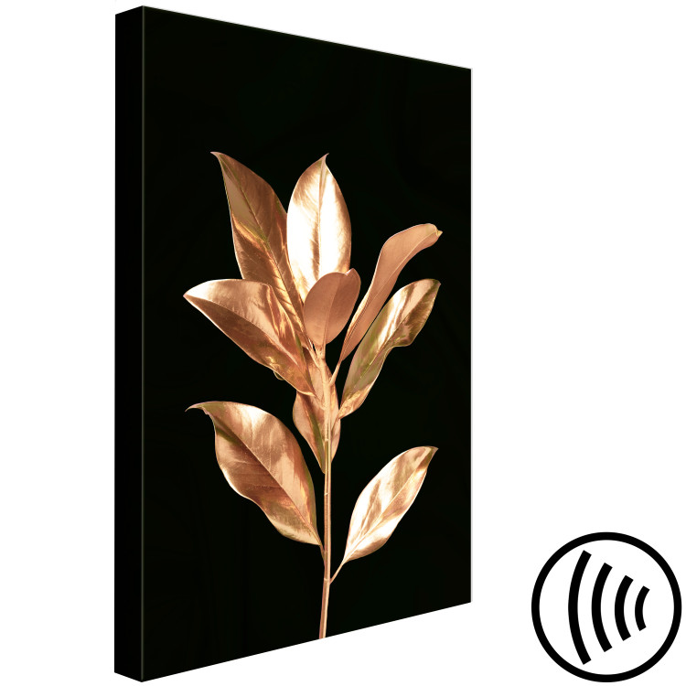 Canvas Art Print Extraordinary Twig (1-piece) Vertical - abstract golden leaves 130473 additionalImage 6