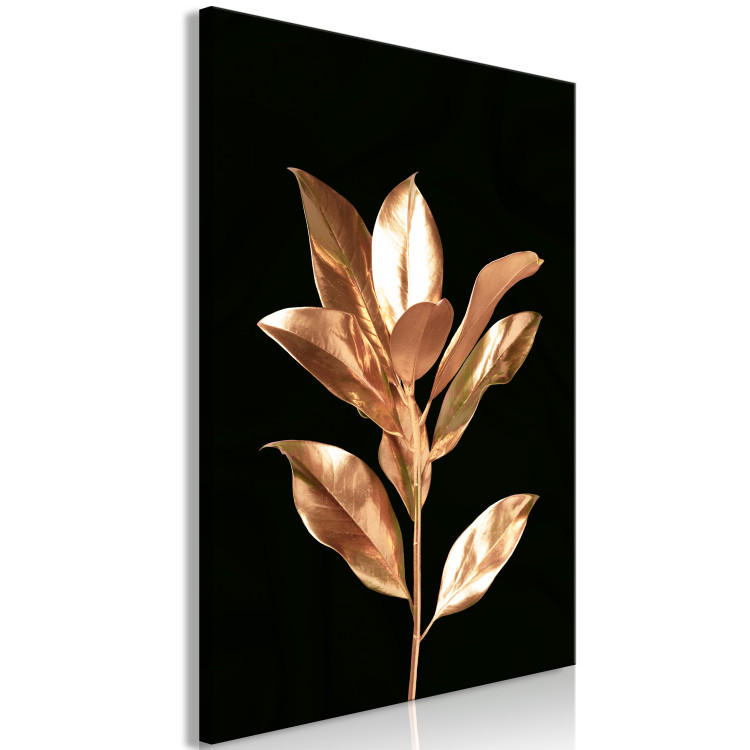 Canvas Art Print Extraordinary Twig (1-piece) Vertical - abstract golden leaves 130473 additionalImage 2