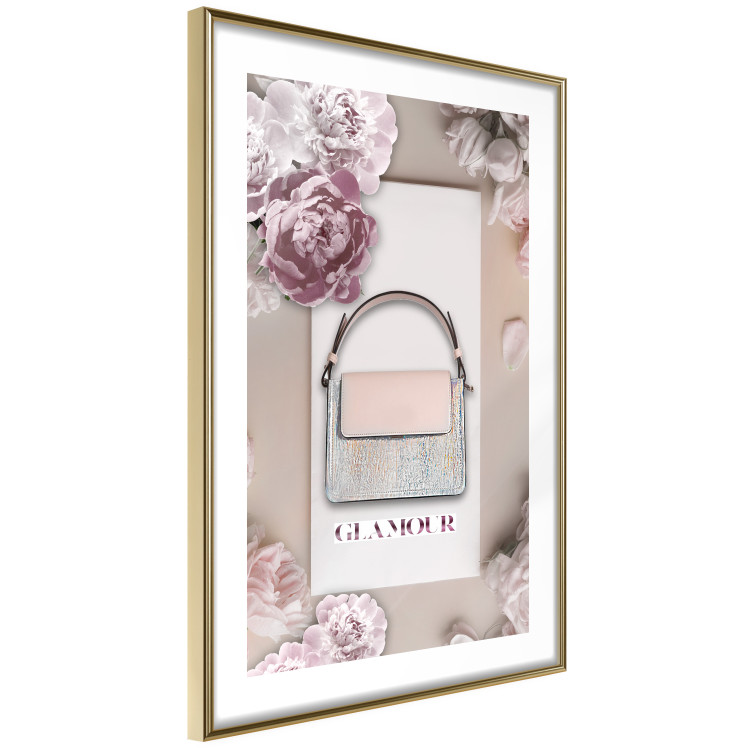 Wall Poster Elegant Handbag - feminine bag on a light background surrounded by flowers 131773 additionalImage 7