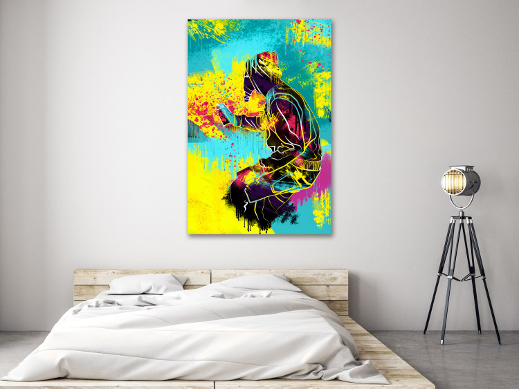 Canvas Art Print Street art - youthful, colourful graphic with human figure 132173 additionalImage 3