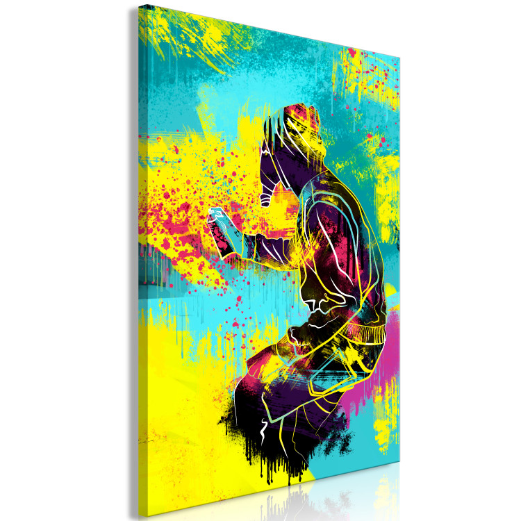 Canvas Art Print Street art - youthful, colourful graphic with human figure 132173 additionalImage 2